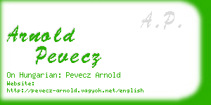 arnold pevecz business card